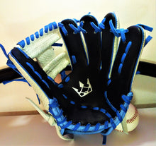 Cargar imagen en el visor de la galería, Octopus 11.75&quot; (Infield) Blanco Snake-Azul Cielo-Negro - Guante de Béisbol
